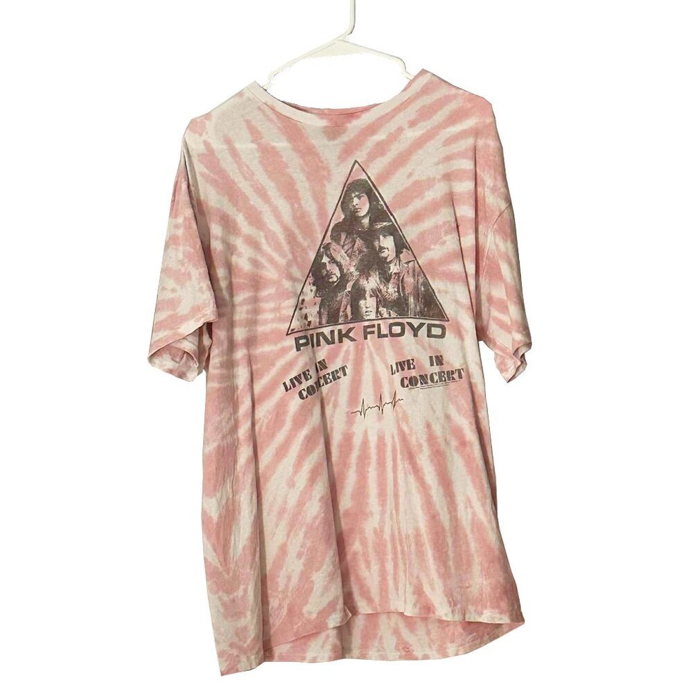 NWoT JUNK FOOD CLOTHING Pink Floyd Pink and White Tie Dye T-shirt